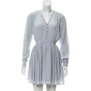 Thakoon Addition silk blue gray v neck dress